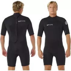 Shorty Rip Curl Trad Flat Lock Back Zip 2/2mm Schwarz