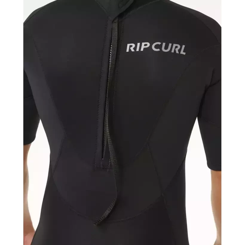 Shorty Rip Curl Trad Flat Lock Back Zip 2/2mm Noir