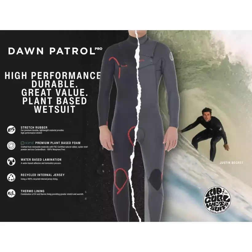 kopie van Wetsuit Rip Curl Dawn Patrol  2mm SS Pine Night