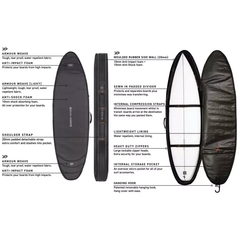 Sacche Ocean & Earth HYPA Travel Doble Shortboard Khaki