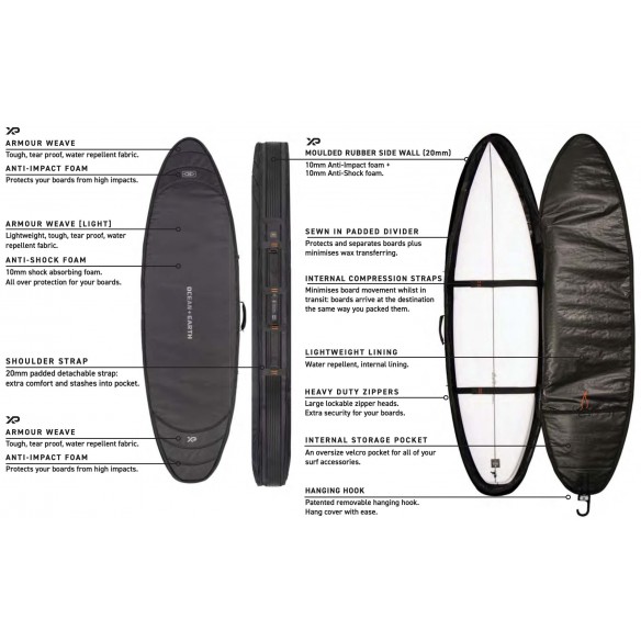Sacche Ocean & Earth HYPA Triple compact Shortboard Khaki