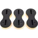 set of 3 M-Fins Dual Tab Plugs Black