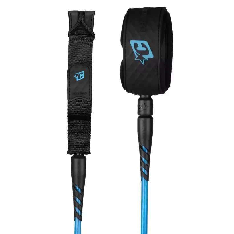 Leash de surf Creatures Reliance 2.0 Lite Duty Cyan Twist Black