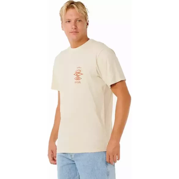 T-shirt Rip Curl Search Icon Vintage blanc