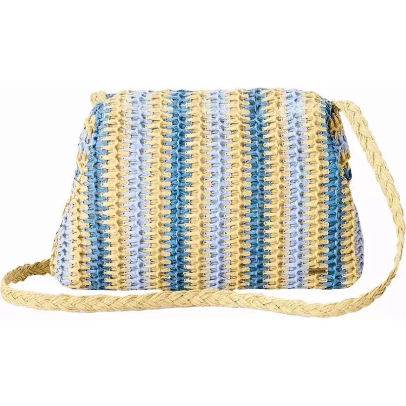 Borsa Rip Curl Crochet Framed Clutch Blu/Natural