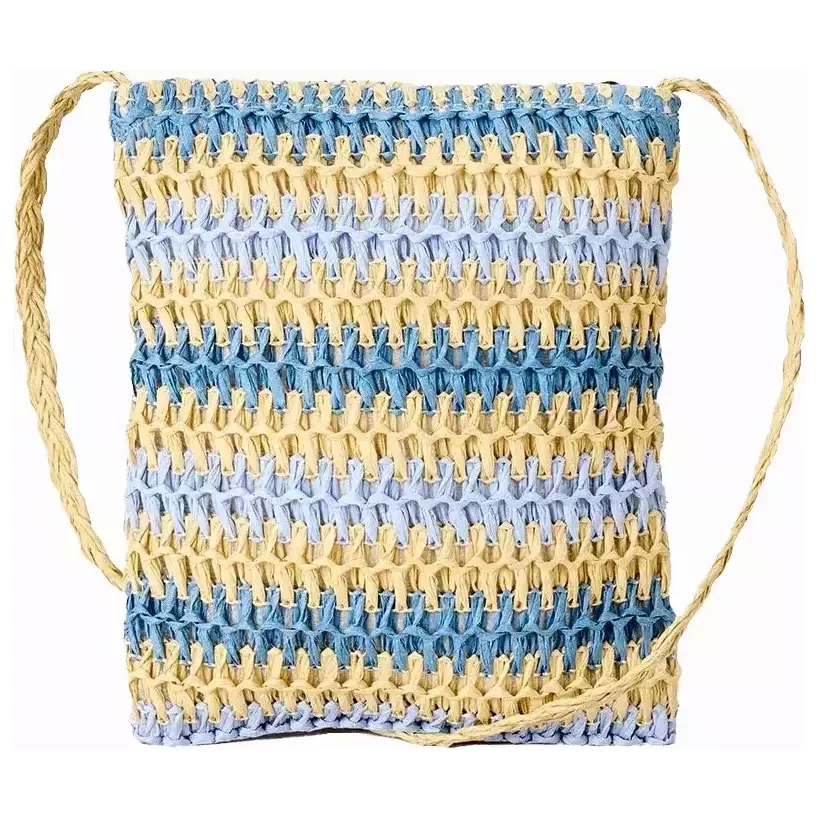 Rip Curl Crochet Framed Clutch Bag Blue/Natural