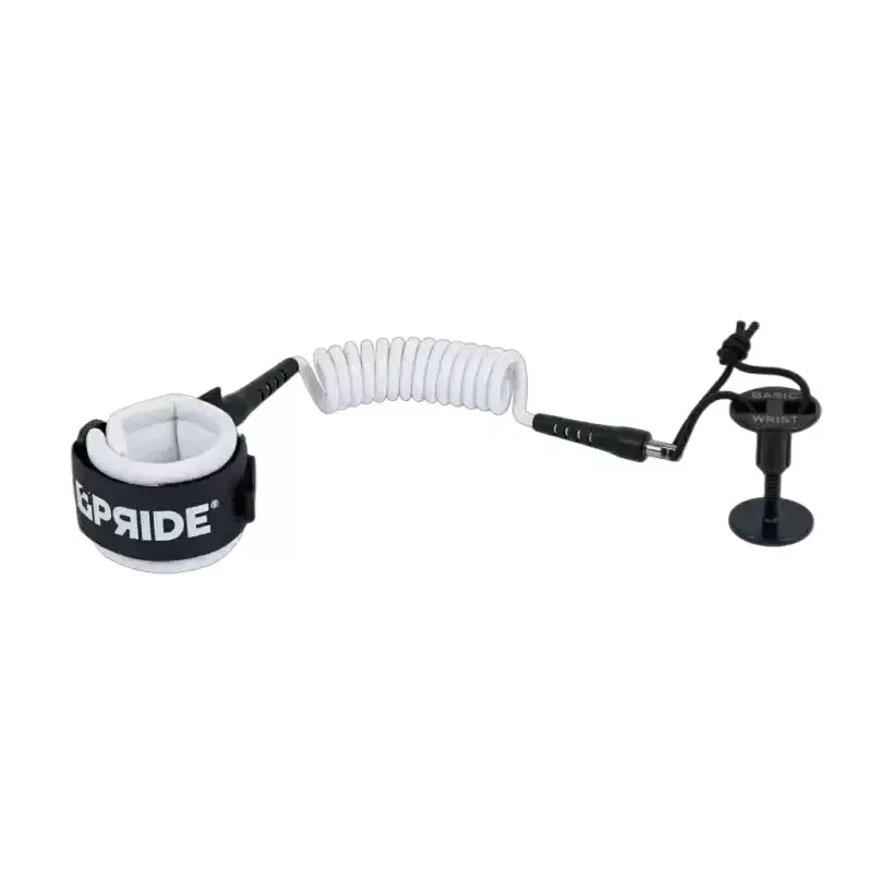 Leash de bodyboard Pride standard poignet Blanc