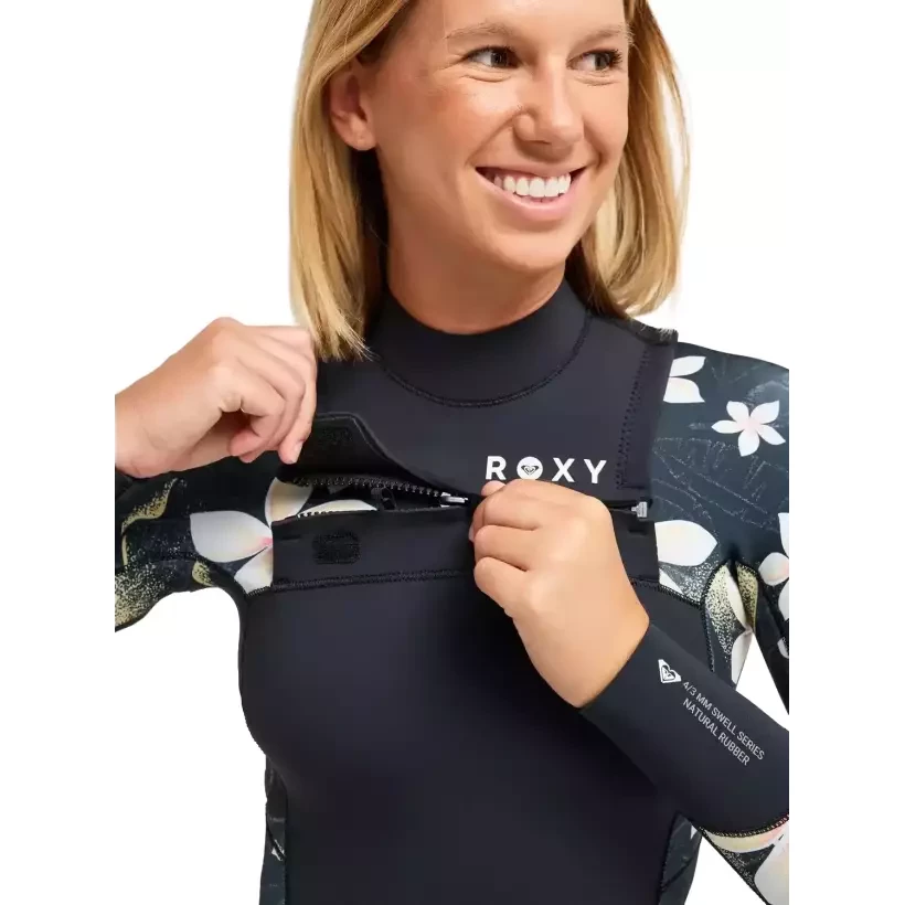 Muta in neoprene Roxy Swell Natural 4/3mm FZ Hibiscus Real