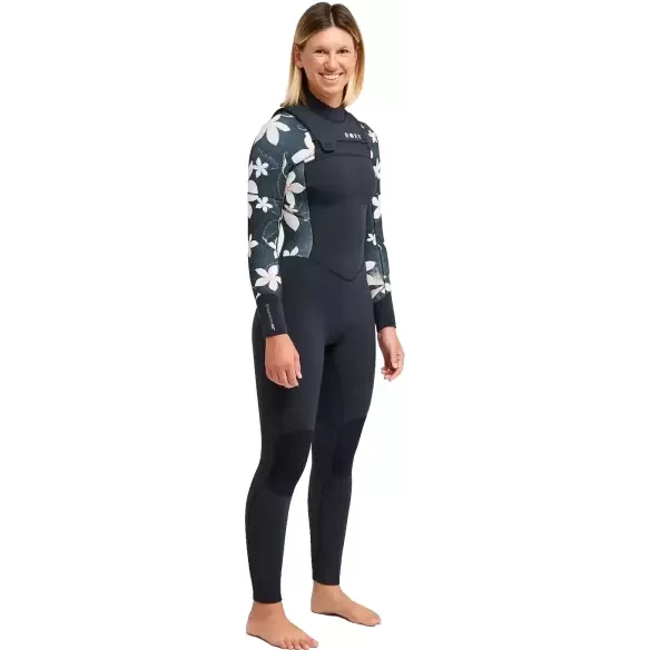 Neoprene Roxy Swell Natural 4/3mm FZ Hibiscus Real