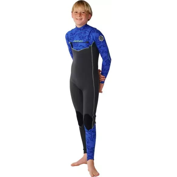 Combinaison Rip Curl Dawn Patrol 4/3 mm Junior CZ Noir/Bleu