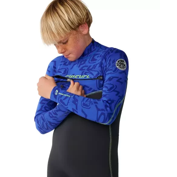 Combinaison Rip Curl Dawn Patrol 4/3 mm Junior CZ Noir/Bleu