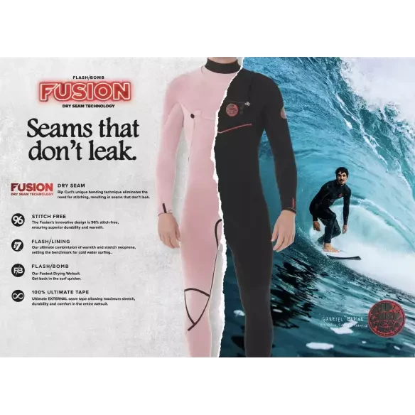 kopie van Wetsuit Rip Curl Flash-Bom Fusion 4/3mm Black