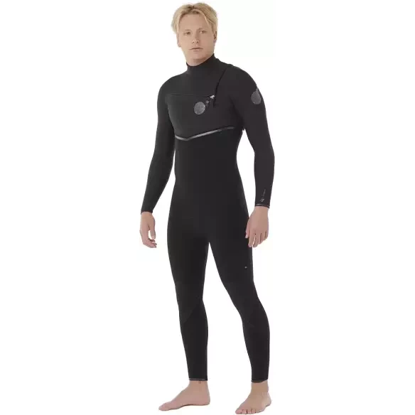 Combinaison Néoprène Rip Curl E-Bomb 4/3mm Zip-Poitrine Noir