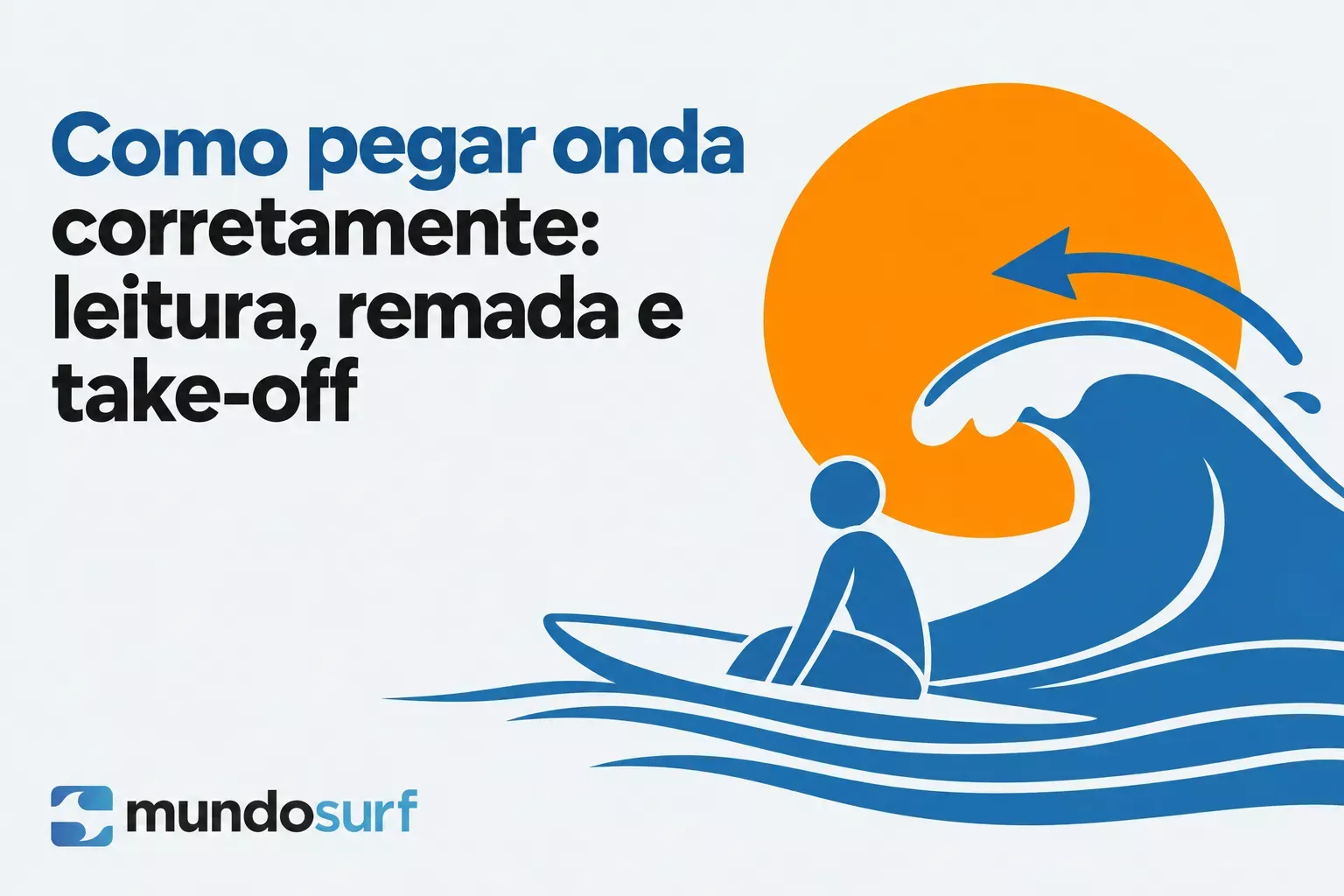 Figura de um surfista sentado na prancha em alto mar, com uma grande onda azul a formar-se e um sol laranja no fundo.