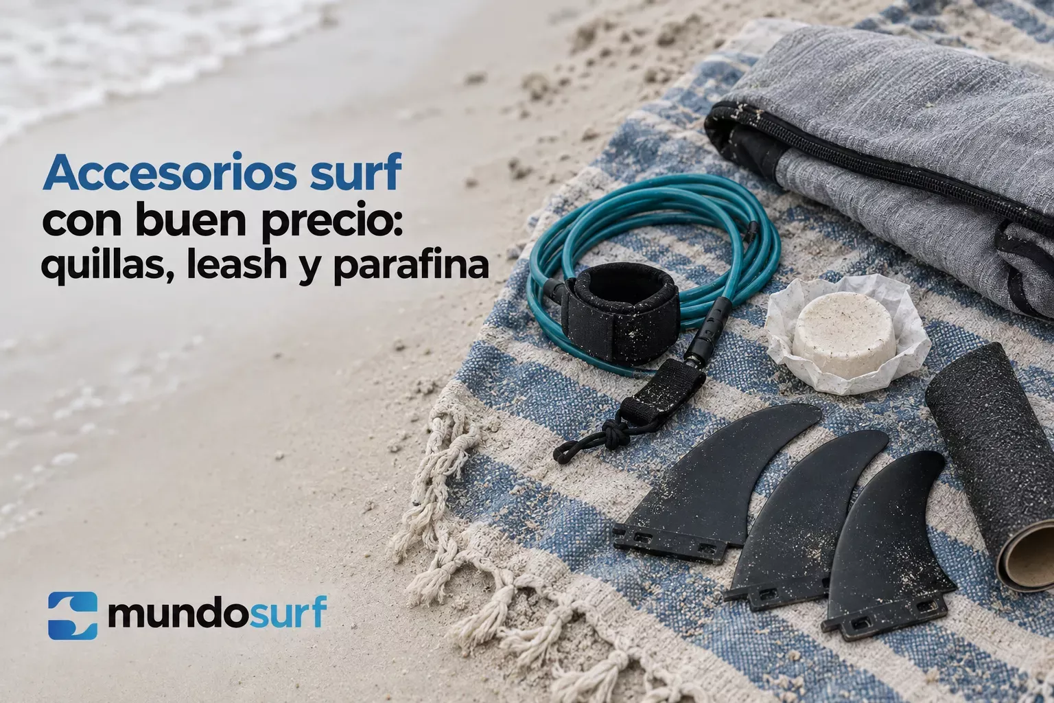Accesorios surf con buen precio: quillas, leash y parafina