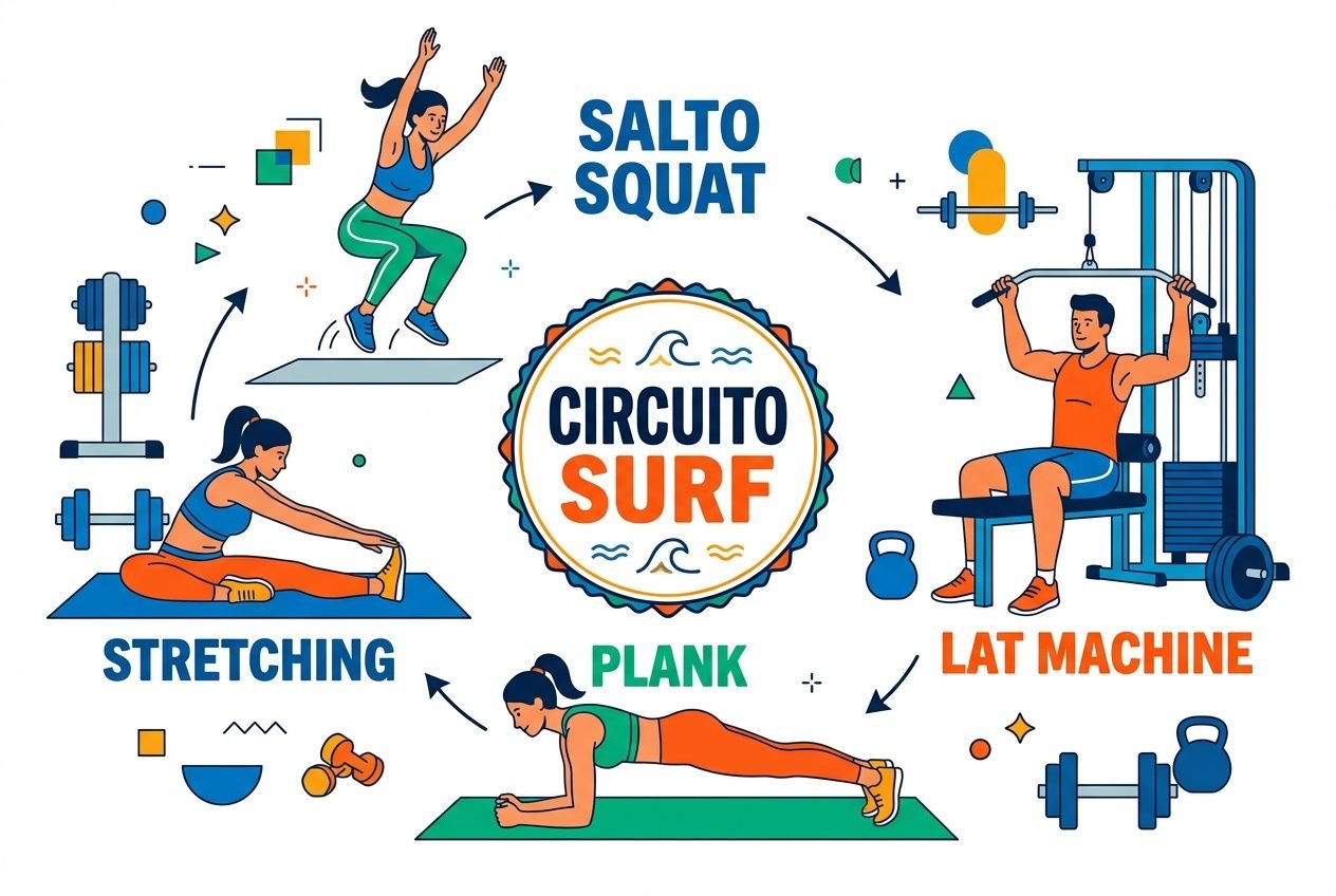 Allenamento surf a palestra: scheda ed esercizi per surfisti
